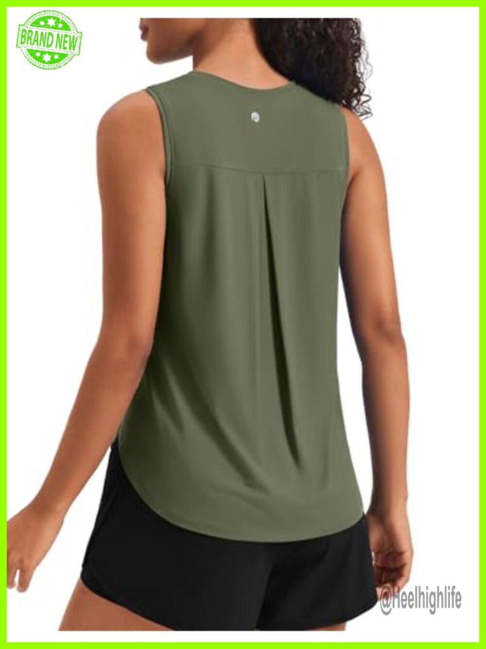 Ice Silk Women's Sleeveless Tank Top UPF 50+ Loose Fit Back Pleat